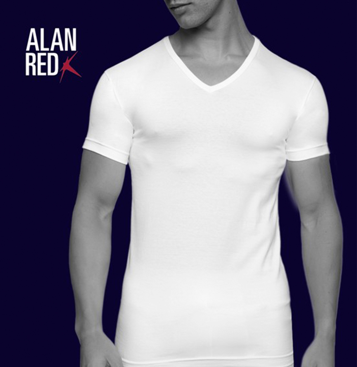 verschil manipuleren muis of rat ALAN RED T-Shirt Wit Stretch V-Hals | 6681 OKLAHOMA - De Man Mode & Jeans